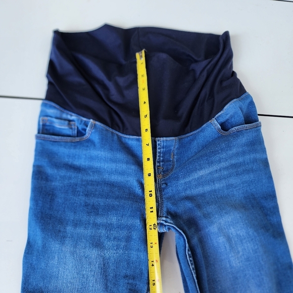 OLD NAVY Maternity Rollover Panel Blue  Skinny Jeans Pants Stretch Size 10 L - Picture 5 of 10